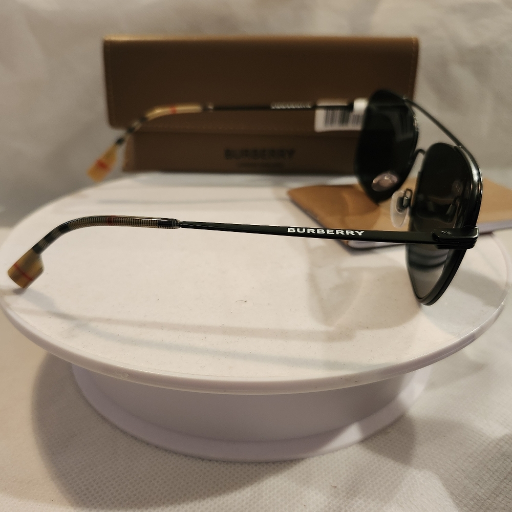 Burberry Men's Falcon BE3112 58mm Pilot Sunglasses in Matte Black - Picture 2 of 7